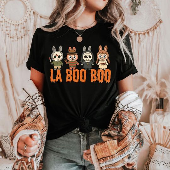 Labobo Halloween Shirt, Labubu The Monsters, Spooky Shirt, Trending Cartoon Character Shirt, Halloween Shirt for Gift, horror character