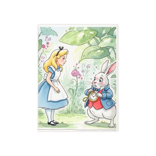 Alice in Wonderland Ceramic Photo Tile, Whimsical Decor, Fantasy Art