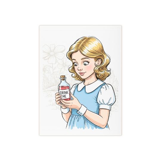 Whimsical Drink Me Alice in Wonderland Ceramic Photo Tile