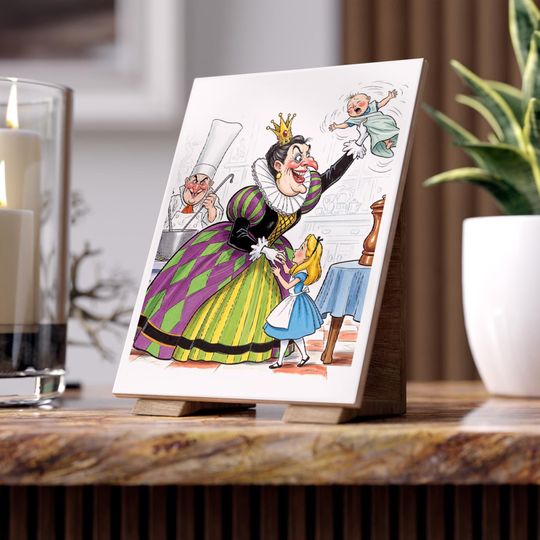 Whimsical Duchess Alice in Wonderland Ceramic Photo Tile