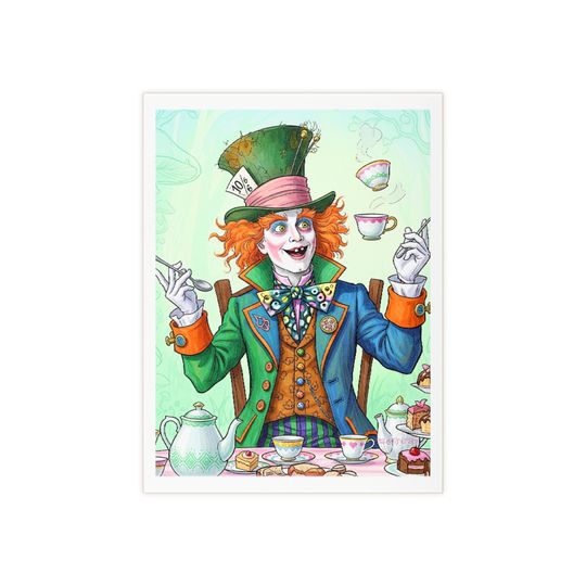 Whimsical Mad Hatter Tea Party Alice in Wonderland Ceramic Photo Tile
