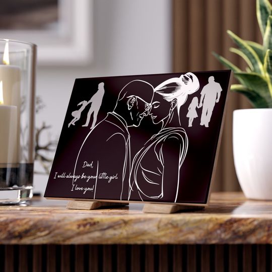 Father and Daughter Father of the Bride Gift Ceramic Photo Tile