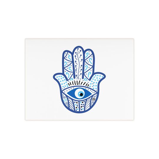 The Evil Eye Hamsa Blue - Jewish Art Judaica Judaism Israel Israeli