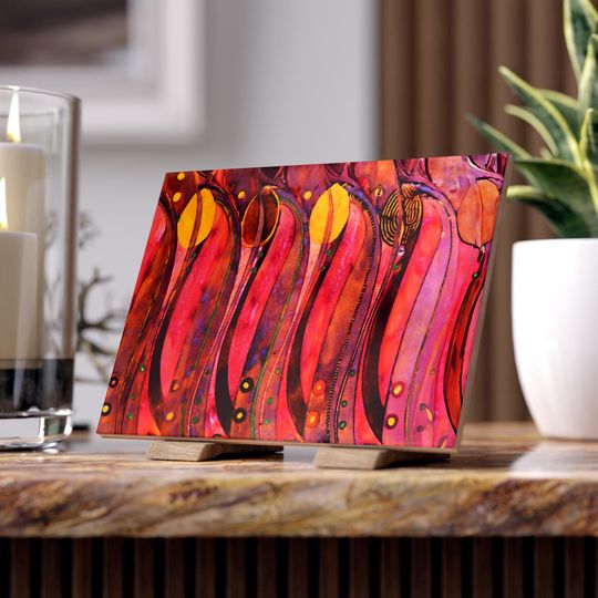 Charles Rennie Mackintosh Tulip Tile - Colorful Ceramic Tile Art