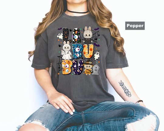 Comfort Colors T-shirt, Halloween Labubu Shirt, Halloween T-Shirt, Cute Spooky Shirt, Labubu Fan Shirt, Labubu Shirt, Funny Halloween Tee