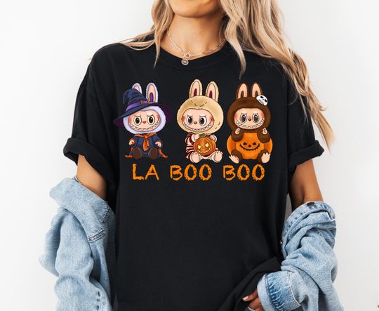 Labubu Shirt La Boo Boo Halloween The Monsters Shirt Zimomo Tycoco Spooky Pato Mokoko Tshirt Cute Shirt Womens Labubu Graphic Shirt Kids Tee