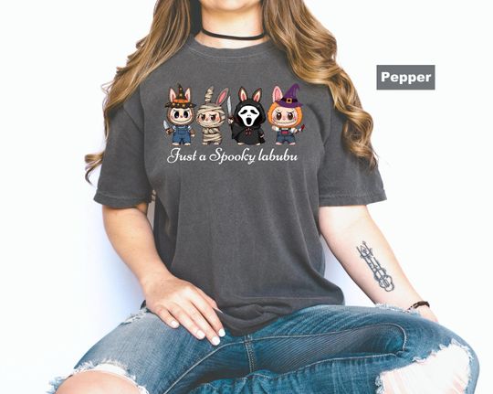 Comfort Colors T-shirt, Halloween Labubu Shirt, Just a Spooky T-Shirt, Funny Halloween Shirt, Cute Spooky Tee, Labubu Fan Shirt, Labubu Tee