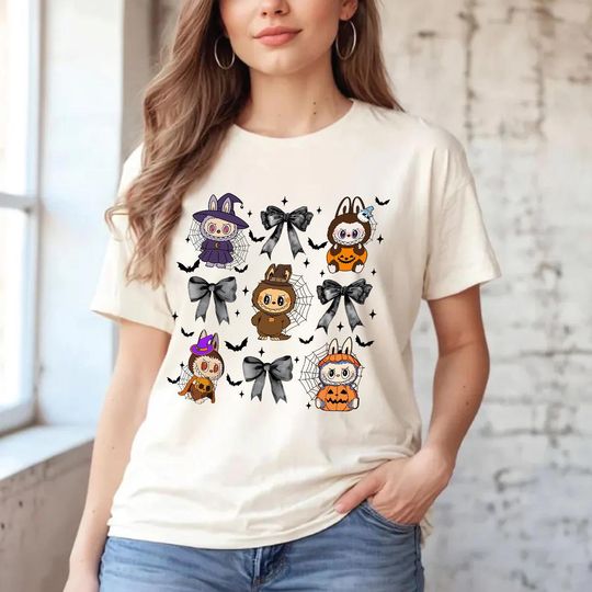 Horror Labubu The Monsters Halloween T-Shirt, Cute Spooky Labubu Costume Tee, Horror Labubu Vampire Pumpkin Graphic Tee, The Horror-Tour Tee