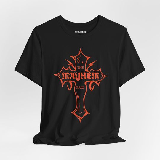 Mayhem Ball Orange Cross Tshirt, Mayhem Inner Label, Mayhem Tour Tee