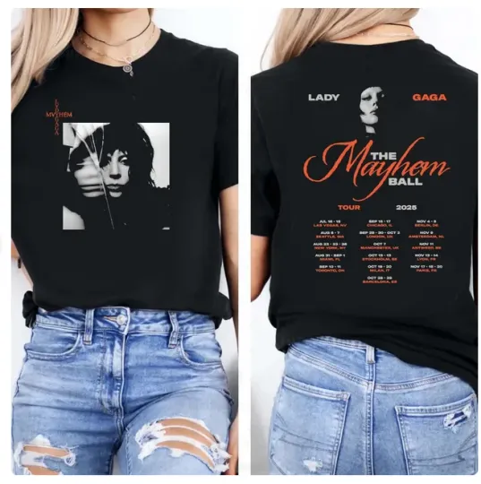 Mayhem Tour Tshirt, 2 sided Design Tee, Ld ga Shirt.