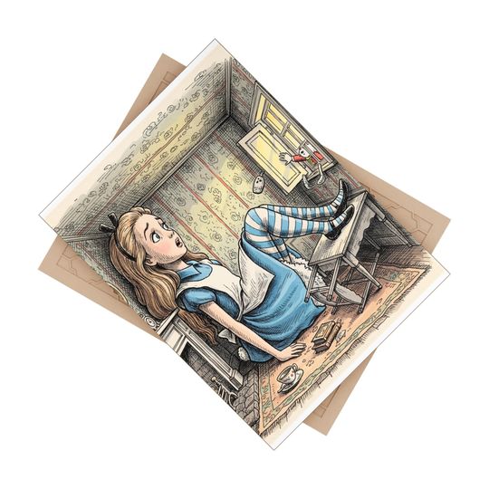 Whimsical Alice in Wonderland Ceramic Photo Tile