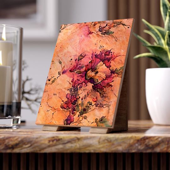 Ceramic Photo Tile - Rose of Sharon Fresco