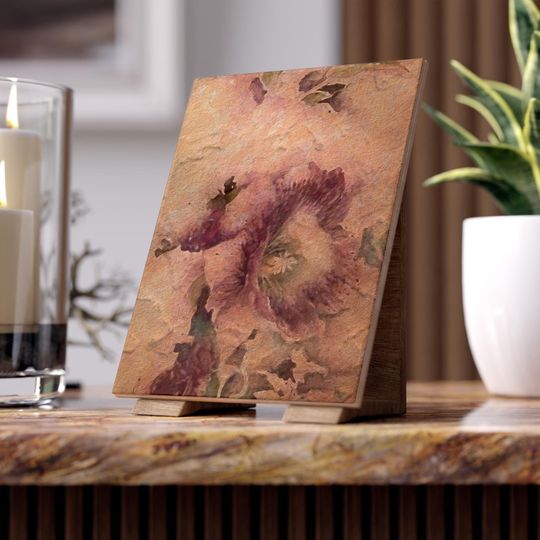 Ceramic Photo Tile - Hibiscus Blossom Fresco
