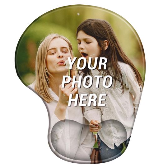 Custom Photo Logo Mouse Pad with Wrist Support Personalized Ergonomic Office Accessory
