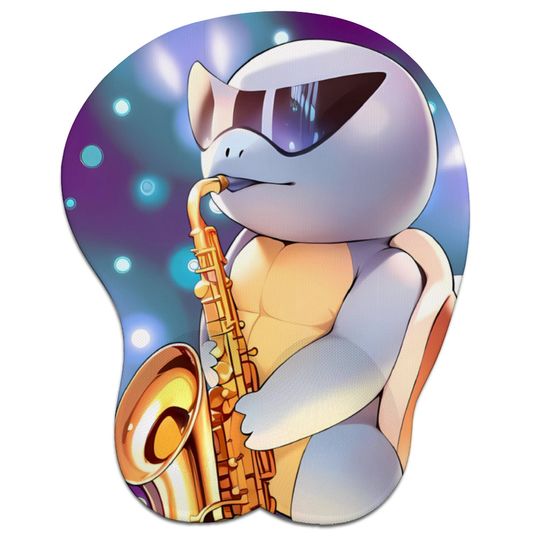 Squirtle Saxophone Inspired Oppai Mousepad with Wrist Support