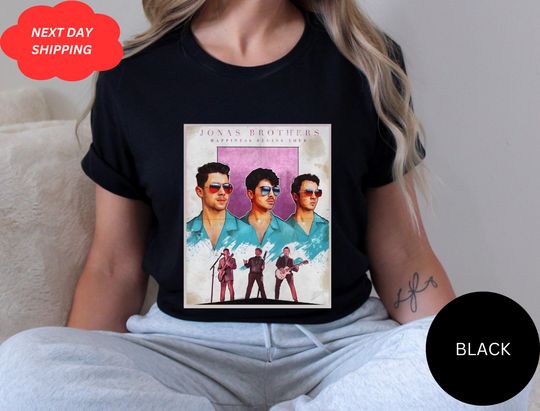 Jonas Brothers Happiness Begins Tour T-Shirt, Retro Band Poster, Pop Rock Concert Merchandise, Fan Gift