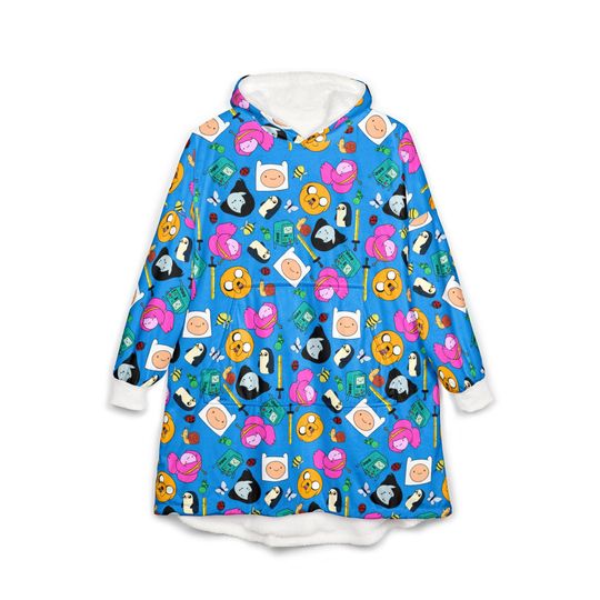 The Adventure Time Hooded Blanket | Jake The Dog Finn The Human of Hooded Blanket