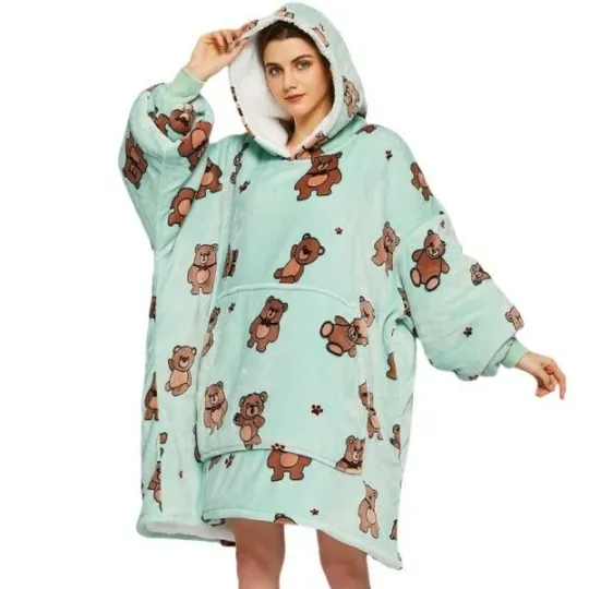 Oversized Sweater Comfy Hoodie Sweatshirt Hoodie Teddy Bear w/ Giant Pocket