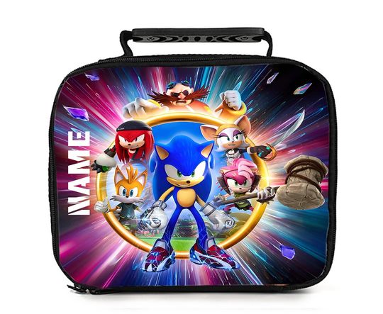 Personalized Custom Sonic Prime Lunch Box, Back to School Gift, Portable Lunch Box for Outdoor Picnic, Storage Food Tote Bags