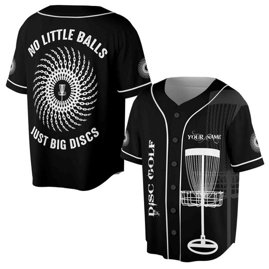 Custom Name No Little Balls Just Big Discs Disc Golf Baseball Jersey