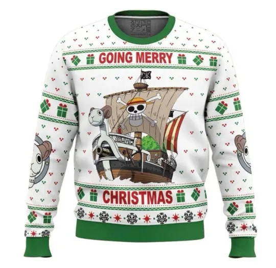 One Piece Anme Manga Christmas Sweatshirt, Pullover Hooded Pullover Coat