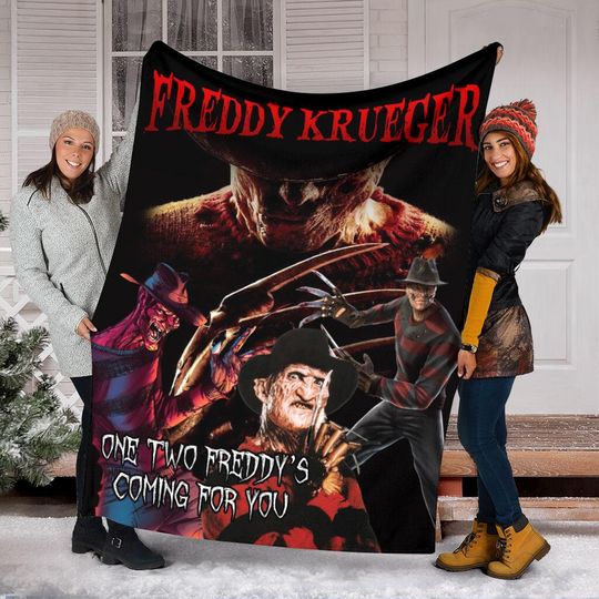 Freddy Krueger Blanket, One Two Freddy's Coming For You Blanket, Horror Characters Blanket, ELM Street Blanket, Halloween Blanket