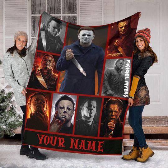 Custom Name Michael Myers Blanket, Trick Or Treat Blanket, Horror Movies Blanket, Horror Characters Blanket, Halloween Blanket
