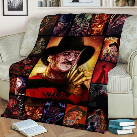 Freddy Krueger Blanket, Horror Characters Blanket, ELM Street Blanket, Movie Watching Blanket, Trick Or Treat Blanket