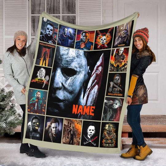 Custom Name Michael Myers Blanket, Michael Myers Blanket, Horror Movies Blanket, Trick Or Treat Blanket, Halloween Blanket