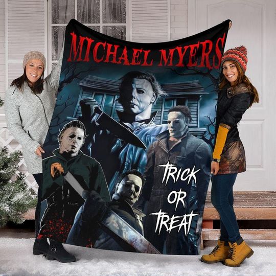 Horror Michael Myers Trick Or Treat Blanket, Horror Movies Blanket, Horror Characters Blanket, Halloween Blanket, Spooky Season