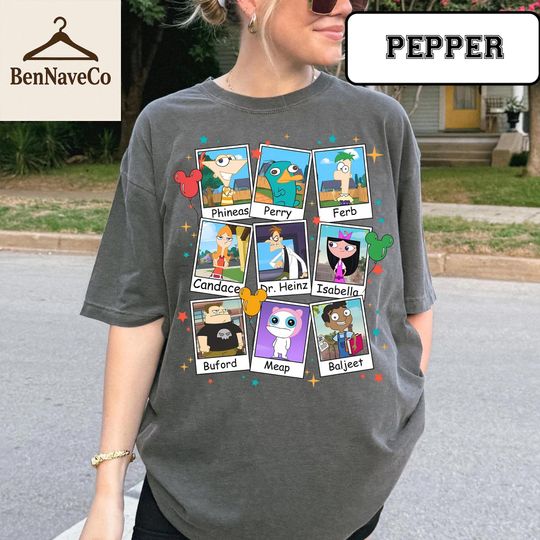 Phineas and Ferb Characters T-Shirt, Perry Platypus Cartoon Tee, Funny Disney Friends Shirt, Vintage Animated Show Top