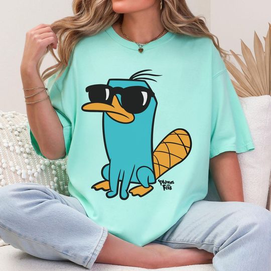 Disney Perry the Platypus Big Face T-Shirt, Phineas and Ferb Tee, Platypus with Sunglasses Shirt, Funny Perry Shirt, Agent P Graphic Tee