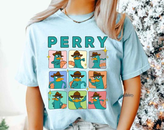 Perry The Platypus In Action Portraits Comfort Colors Shirt, Disney Phineas and Ferb T-shirt, Disneyland Trip Outfits, WDW Tee Birthday Gift