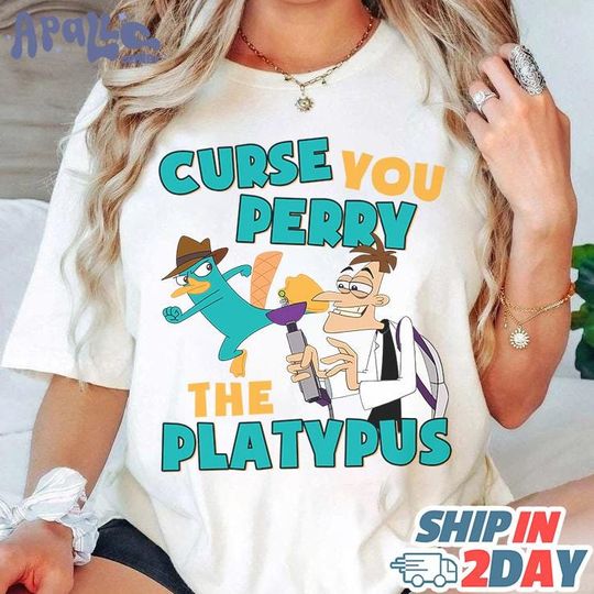 Comfort Color Doof Curse You Perry The Platypus Shirt Phineas And Ferb Characters, Phineas and Ferb Shirt, Dr Heinz, Family Matching Shirt