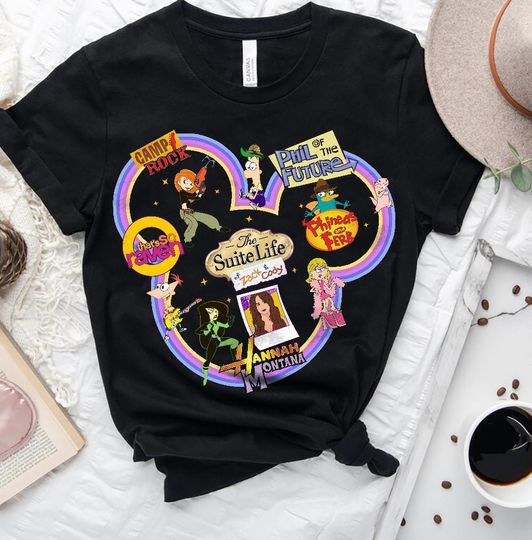 Disney Cartoon Hannah Montana Phineas & Ferb Kim Possible Shirt, Comfort Color, Disney Family Matching Shirt, Epcot Theme Park Gift Shirt