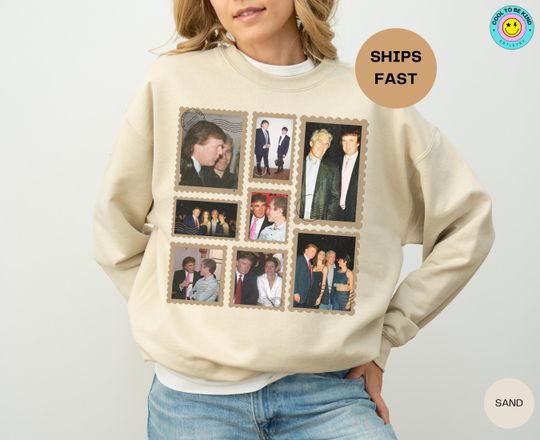 Trump Epstein Stamps Sweatshirt, Anti-Trump Sweatshirt, Political Leftist Sweater