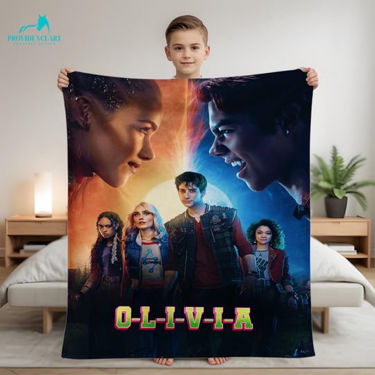 Custom Name Zombies 4 Blanket, Disney Zombies Christmas Blanket for Kids, Personalized Descendants Zombies Blanket Gift