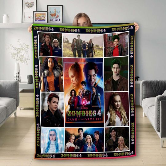 Disney Zombies 4 Throw Blanket, Zombies 4 Dawn Of The Vampires Blanket Descendants Zombies Descendants Disneyland Channel Gift