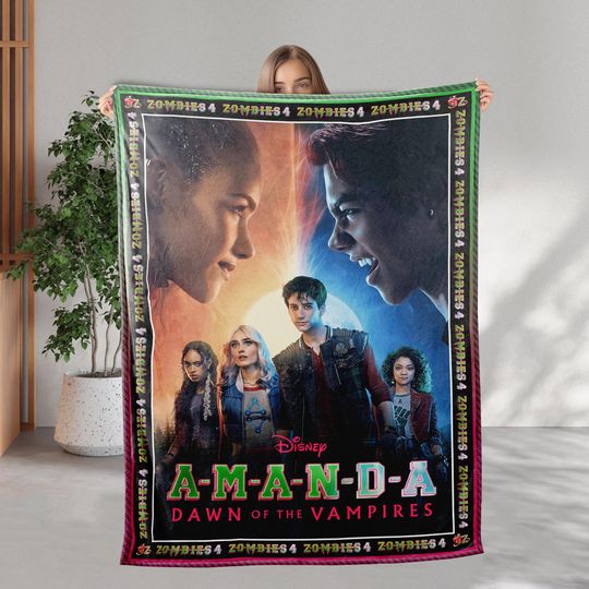 Personalized Disney Zombies 4 Blanket Gift, Custom Zombies 4 Dawn Of The Vampires Blanket Merch, Dawn Of The Vampires Birthday Blanket Gift