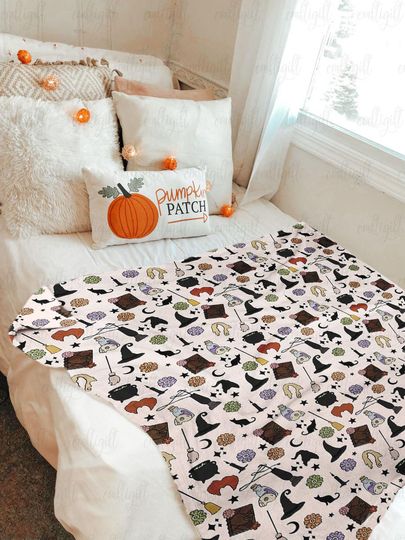 Halloween Hocus Pocus Witchcraft Blanket, Sanderson Sisters Blanket, Disney Halloween Witchy Blanket, Hocus Pocus Apothecary Blanket