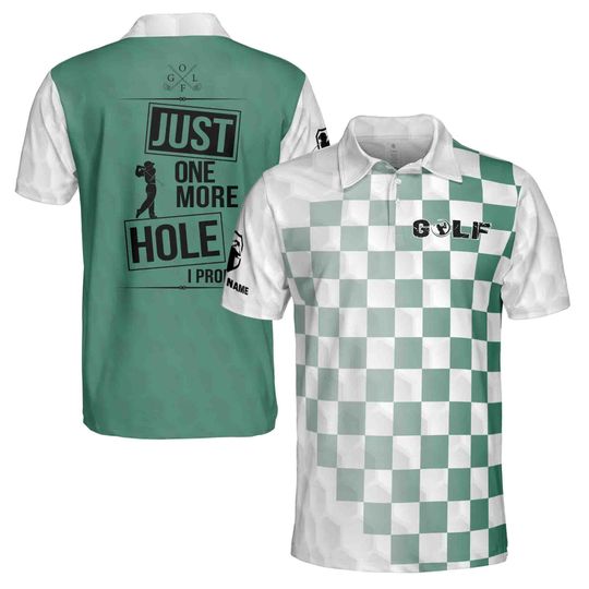 Custom Name Just One More Hole I Promise Gradient Golf Polo Shirt