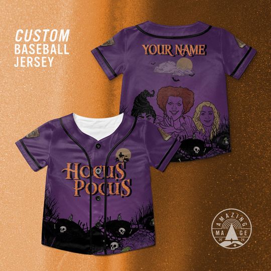 Custom Hocus Pocus Baseball Jersey, Disney Haunted Mansion Halloween Shirt, Haunted House Halloween Disney Shirt Gift.