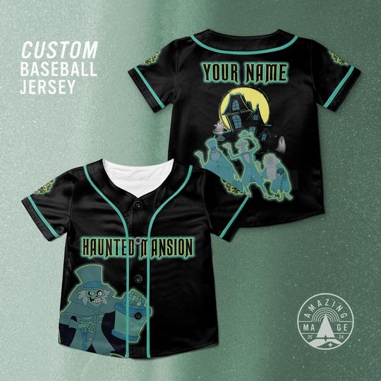 Custom Haunted Mansion Baseball Jersey, Disney Haunted Mansion Halloween Shirt, Haunted House Halloween Disney Shirt Gift.