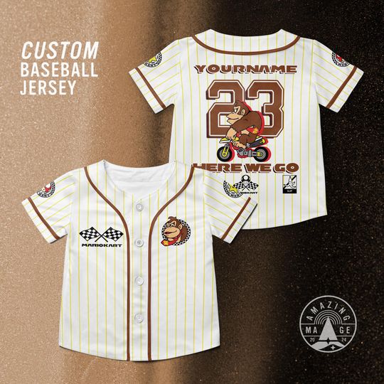 Custom Donkey Kong Mario Kart Baseball Jersey, Nintendo Mario Donkey Kong Shirt, Mario Kart Shirt, Nintendo Universal Studio Trip Shirt