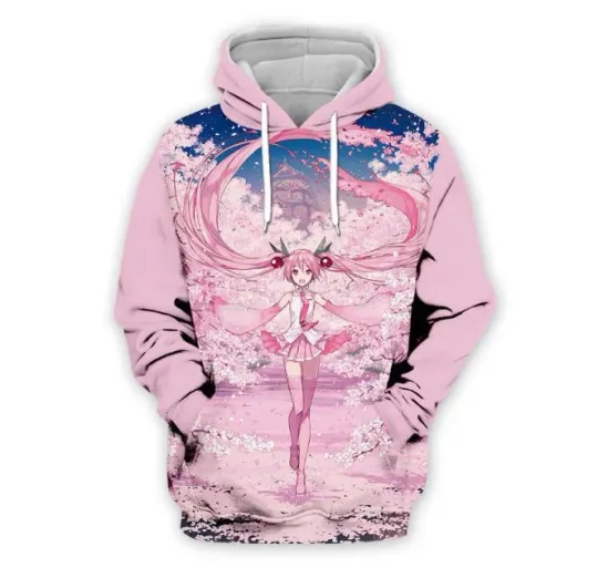 Miku Hatsune Vocaloid Anime Hooded Sweatshirt Hoodie Sweater Hooded Sweater Coat
