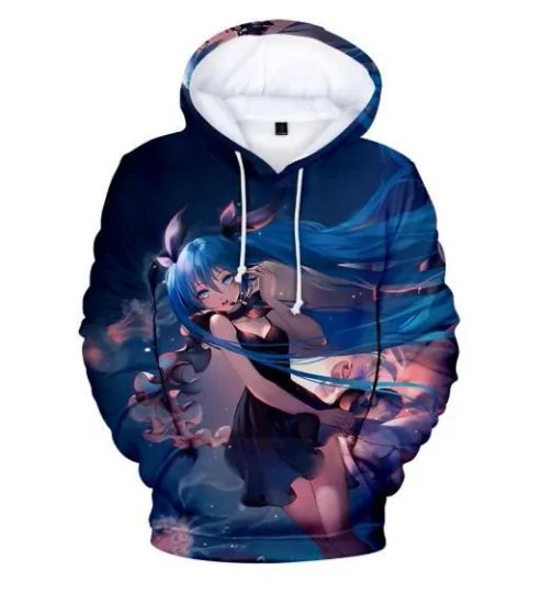 Miku Hatsune Vocaloid Anime Hooded Sweatshirt Hoodie Sweater Hooded Sweater Coat
