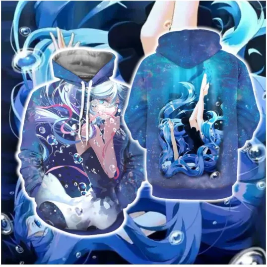 Miku Hatsune Vocaloid Anime Hooded Sweater Sweatshirt Hoodie Hooded Sweater Coat