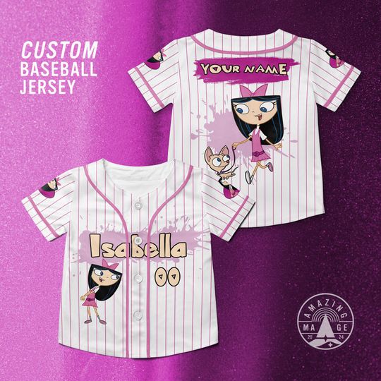 Custom Isabella Garcia Disney Baseball Jersey, Disney Phineas and Ferb movie Shirt, Disney Characters Jersey Shirt, Disney Trip Shirt Gift