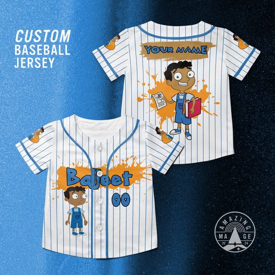 Custom Baljeet Tjinder Disney Baseball Jersey, Disney Phineas and Ferb movie Shirt, Disney Characters Jersey Shirt, Disney Trip Shirt Gift