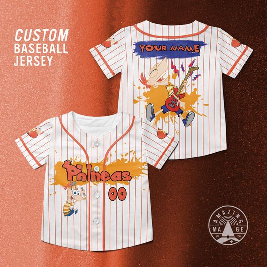 Custom Phineas Disney Baseball Jersey, Disney Phineas and Ferb movie Shirt, Disney Characters Jersey Shirt, Disney Trip Shirt Gift